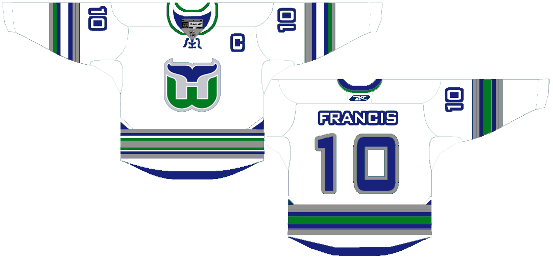 Hartford Whalers concept jerseys (the second features the logo of